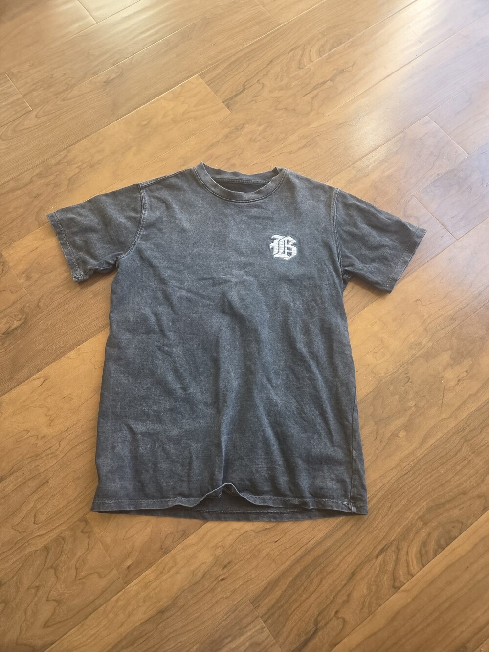 Baseballism Boys Vintage-Style Charcoal Crewneck T-Shirt Sz L